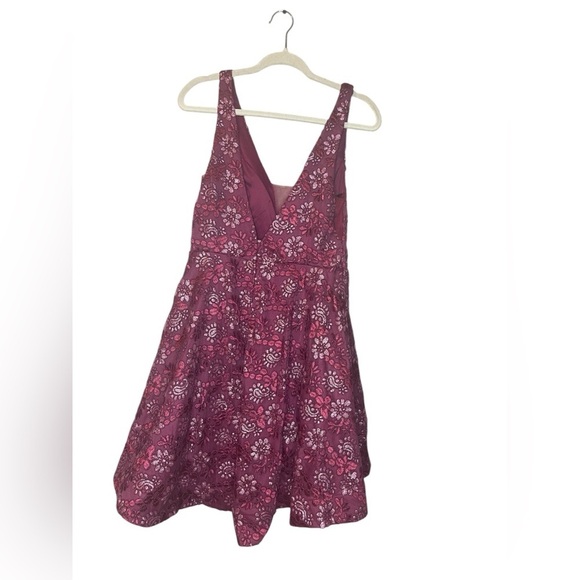 B. Darlin Magenta Floral Sequin Fit & Flare Dress Juniors 13/14 Prom Homecoming - Picture 2 of 11